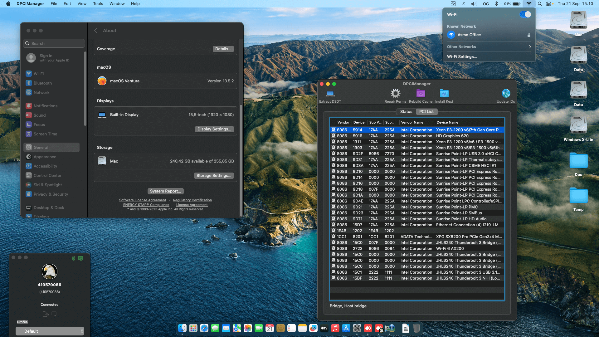 Lenovo Thinkpad T580 3rd [KabyLake R   Intel UHD 620 + PS2 SMBUS]   OpenCore 1